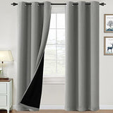 PrimeBeau 100% Blackout Grommet Curtain Set of 2 Panels 42 Series