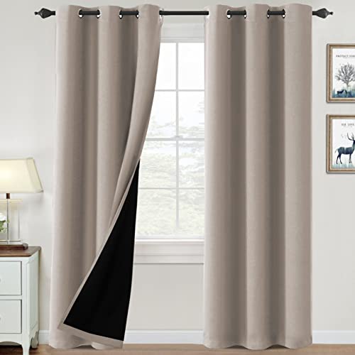 PrimeBeau 100% Blackout Grommet Curtain Set of 2 Panels 42 Series