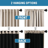 PrimeBeau 100% Blackout Curtains with Black Liner Back Tab/Rod Pocket,2 Panels (42 Series)