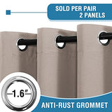 PrimeBeau 100% Blackout Grommet Curtain Set of 2 Panels 42 Series