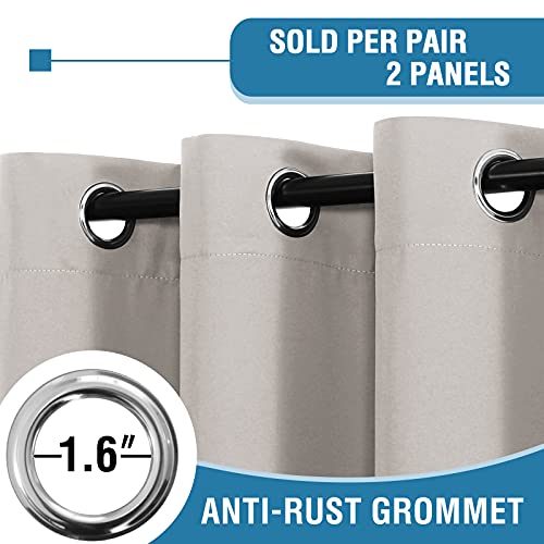 PrimeBeau 100% Blackout Grommet Curtain Set of 2 Panels 42 Series