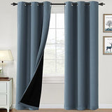 PrimeBeau 100% Blackout Grommet Curtain Set of 2 Panels 42 Series