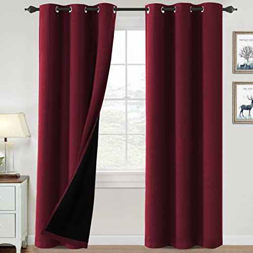 PrimeBeau 100% Blackout Grommet Curtain Set of 2 Panels 42 Series