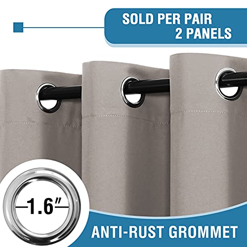 PrimeBeau 100% Blackout Grommet Curtain Set of 2 Panels 42 Series