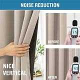 PrimeBeau 100% Blackout Curtains with Black Liner Back Tab/Rod Pocket,2 Panels (42 Series)