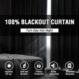 PrimeBeau 100% Blackout Grommet Curtain Set of 2 Panels 42 Series