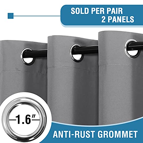 PrimeBeau 100% Blackout Grommet Curtain Set of 2 Panels 42 Series