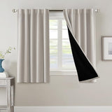 PrimeBeau 100% Blackout Curtains with Black Liner Back Tab/Rod Pocket,2 Panels (42 Series)