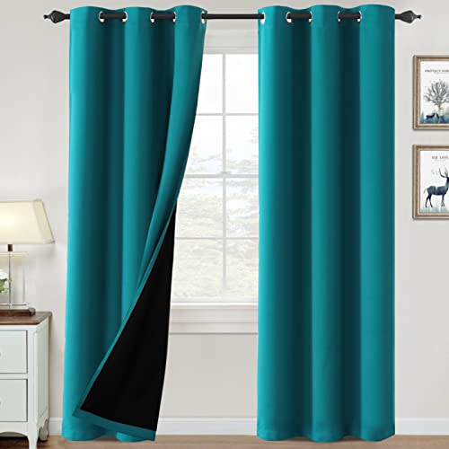 PrimeBeau 100% Blackout Grommet Curtain Set of 2 Panels 42 Series