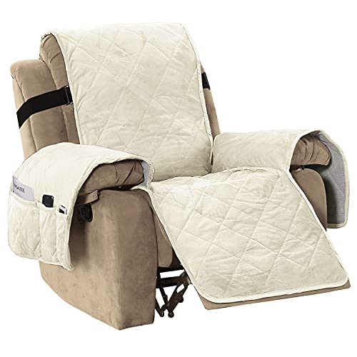 PrimeBeau Thick Velvet Quilted Recliner Covers for Recliner Chair - Luxurious Protection