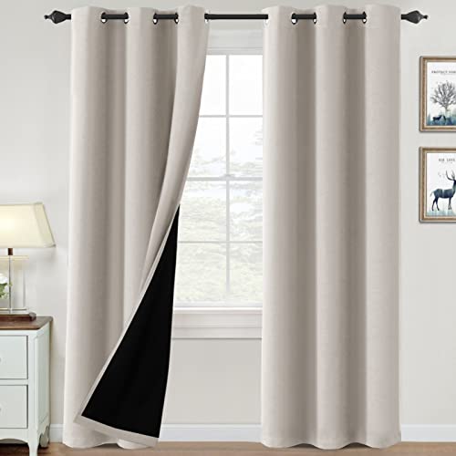 PrimeBeau 100% Blackout Grommet Curtain Set of 2 Panels 42 Series