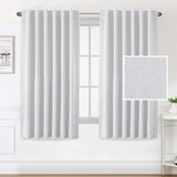 PrimeBeau 100% Blackout Faux Linen Look Curtains, Set of 2 Panels