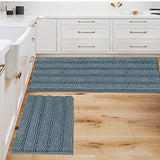 PrimeBeau Strip Chenille Bathroom Rugs Set