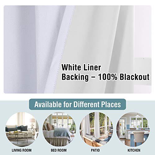 PrimeBeau 100% Blackout Linen Look Curtains, set of 2 Panels, 52 Series Long