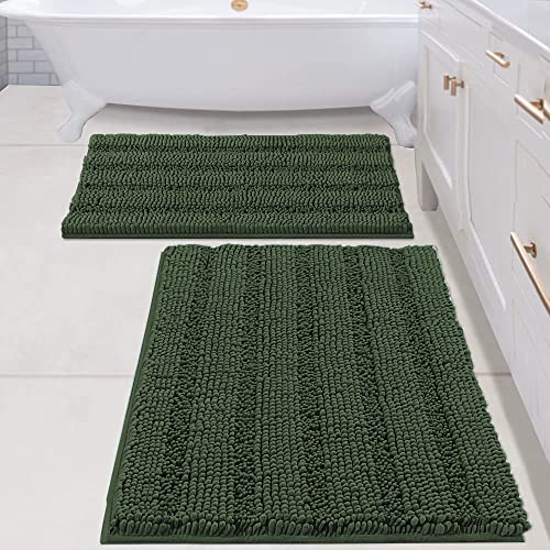 PrimeBeau Strip Chenille Bathroom Rugs Set