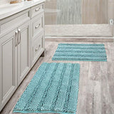 PrimeBeau Strip Chenille Bathroom Rugs Set