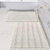 PrimeBeau Strip Chenille Bathroom Rugs Set