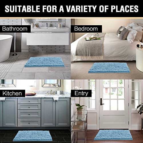 PrimeBeau Bath Rugs Chenille Floor Mat Ultra Soft Washable Bathroom Dry Fast Water Absorbent Bedroom Area Rugs(1 Piece)