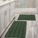 PrimeBeau Strip Chenille Bathroom Rugs Set