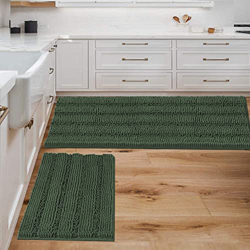 PrimeBeau Strip Chenille Bathroom Rugs Set