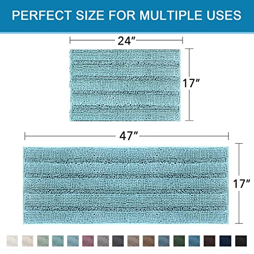 PrimeBeau Strip Chenille Bathroom Rugs Set