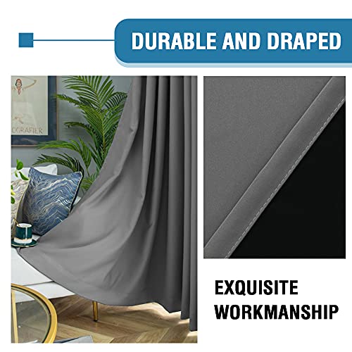 PrimeBeau 100% Blackout Grommet Curtain Set of 2 Panels 42 Series