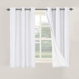 PrimeBeau 100% Blackout Linen Textured Curtains 42 series, Set of 2 Panels