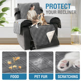 PrimeBeau 100% Waterproof Reversible Recliner Covers with Elastic Straps