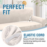 PrimeBeau Stretch Velvet Couch Cover 2 Pieces Set Include 1 Piece Sofa Cover Couch Cover and 1 Piece Loveseat Cover Slipcover Crafted from Thick Comfy Rich Velour (Sofa + Loveseat)