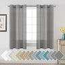 PrimeBeau Faux Linen Sheer Curtains Grommet Drapes 37 Series, Set of 2 Panels