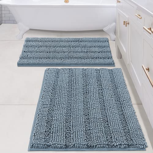 PrimeBeau Strip Chenille Bathroom Rugs Set