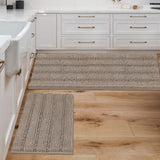 PrimeBeau Strip Chenille Bathroom Rugs Set