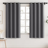 PrimeBeau 100% Blackout Grommet Curtain Draper Set of 2 Panels 52 Series