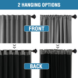 PrimeBeau 100% Blackout Curtains with Black Liner Back Tab/Rod Pocket,2 Panels (42 Series)