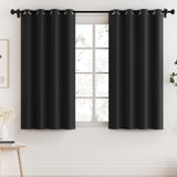 PrimeBeau 100% Blackout Grommet Curtain Draper Set of 2 Panels 52 Series