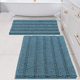 PrimeBeau Strip Chenille Bathroom Rugs Set