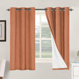 PrimeBeau 100% Blackout Linen Textured Curtains 42 series, Set of 2 Panels