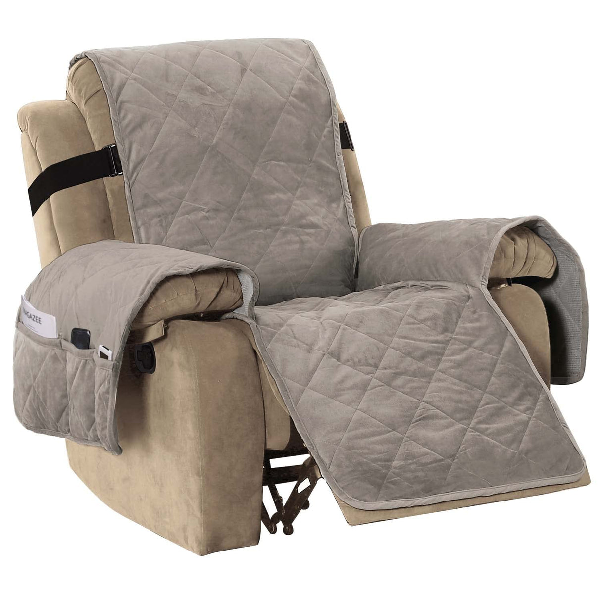 PrimeBeau Thick Velvet Quilted Recliner Covers for Recliner Chair - Luxurious Protection