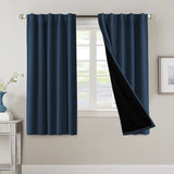 PrimeBeau 100% Blackout Curtains with Black Liner Back Tab/Rod Pocket,2 Panels (42 Series)