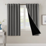 PrimeBeau 100% Blackout Curtains with Black Liner Back Tab/Rod Pocket,2 Panels (42 Series)