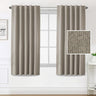 PrimeBeau 100% Blackout Faux Linen Look Curtains, Set of 2 Panels