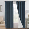 PrimeBeau 100% Blackout Linen Look Curtains, set of 2 Panels, 52 Series Long