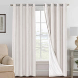 PrimeBeau 100% Blackout Linen Look Curtains, set of 2 Panels, 52 Series Long