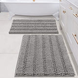 PrimeBeau Strip Chenille Bathroom Rugs Set