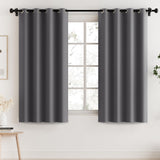 PrimeBeau 100% Blackout Grommet Curtain Draper Set of 2 Panels 52 Series