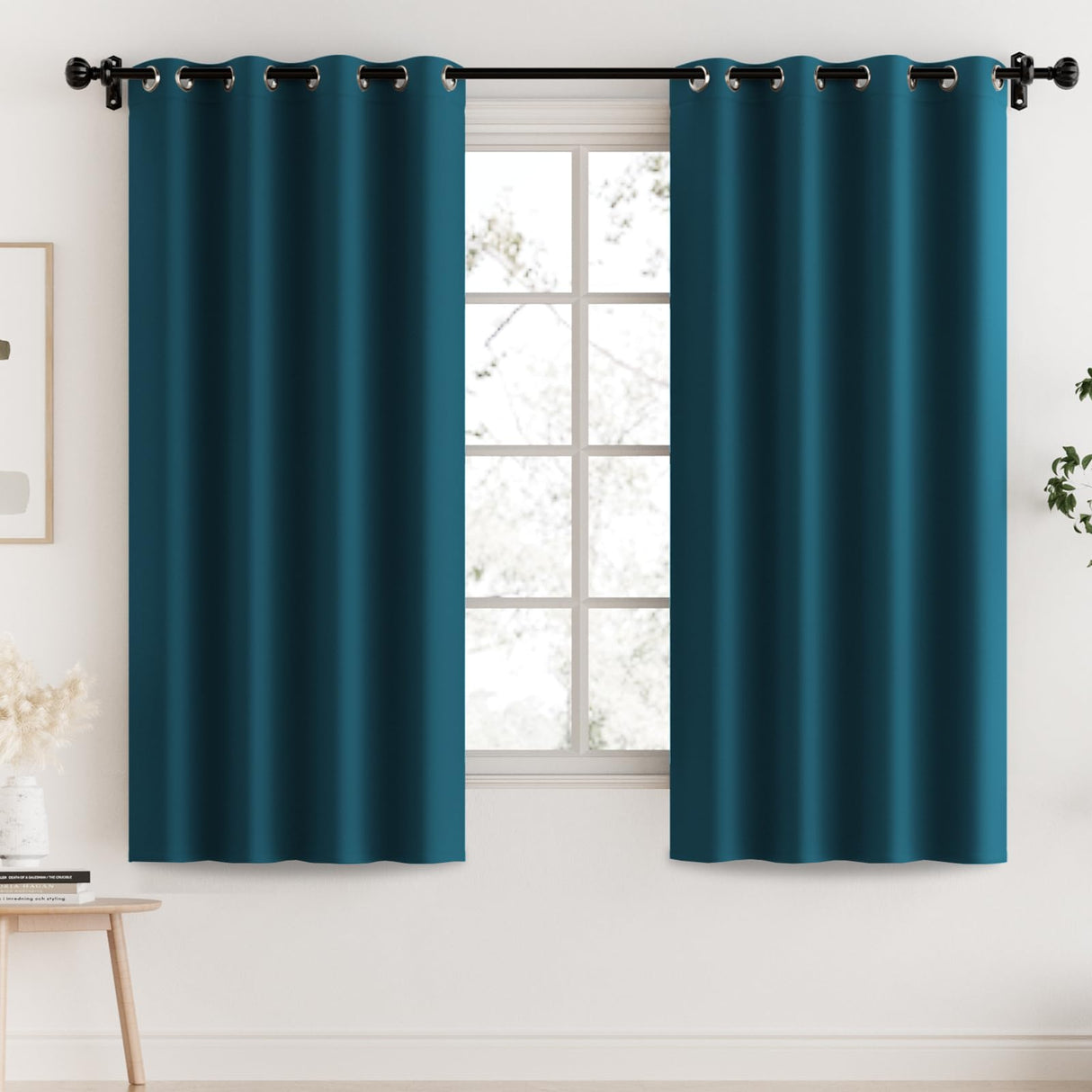 PrimeBeau 100% Blackout Grommet Curtain Draper Set of 2 Panels 52 Series