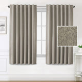 PrimeBeau 100% Blackout Faux Linen Look Curtains, Set of 2 Panels