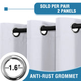 PrimeBeau 100% Blackout Grommet Curtain Draper Set of 2 Panels 52 Series