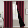 PrimeBeau 100% Blackout Curtains with Black Liner Back Tab/Rod Pocket,2 Panels (42 Series)