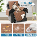 PrimeBeau 100% Waterproof Reversible Recliner Covers with Elastic Straps